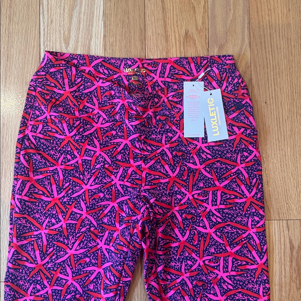 Lilly Pulitzer Luxletic Pink and Purple Patterned Pants - Picture 4 of 6